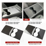 Carbon Fiber Center Console Trim for Tesla Model 3 Y | Real Carbon Fiber Decorative Patch Cover