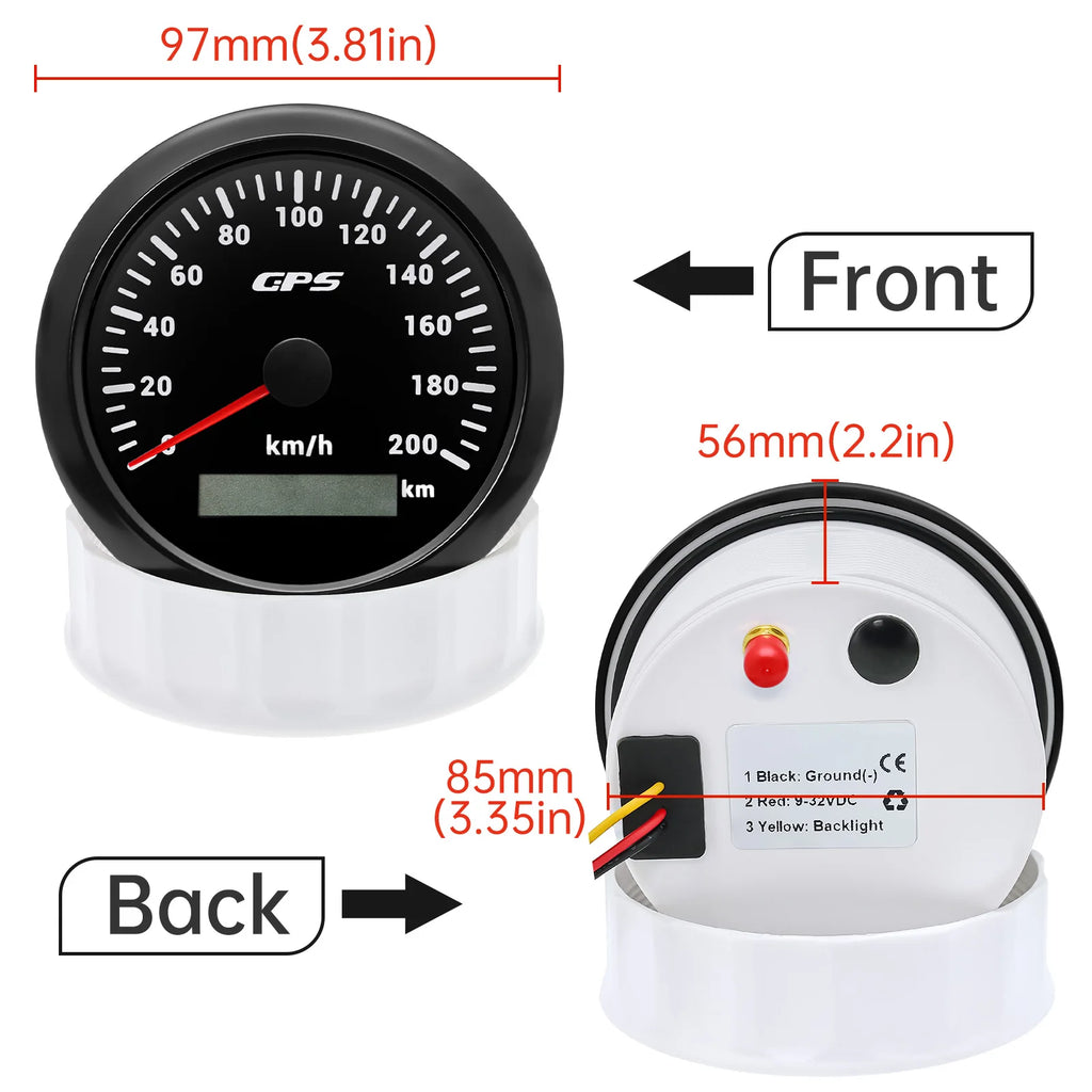 85mm Gauge+52mm Gauges 6 Gauge Set With Sensors 200kmh GPS Speedometer 8000rpm Tachometer Voltmeter Temp Oil Press Fuel 0-90ohm