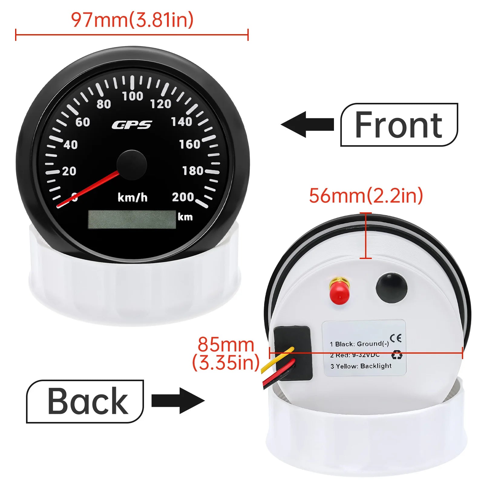 85mm GPS Speedometer 6 Gauge Set with Sensors | 200kmh 8000rpm Tachometer Voltmeter lifestyle view