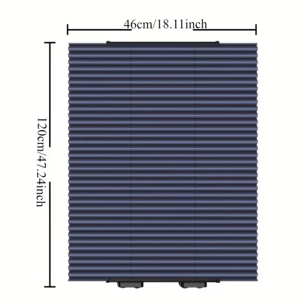 Aluminum Retractable Car Sunshade Curtain, Black close-up view
