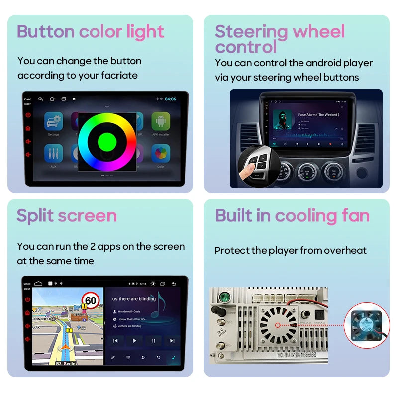 Android 15 For Toyota Camry XV40 Aurion 2007 - 2011 DSP Carplay Head Unit Multimedia P close-up view