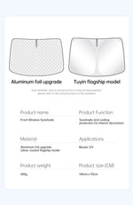 Tesla Model Y 3 Front Window Sunshade | UV Protection Glass Roof Skylight Visor additional angle
