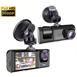 Dash Cam W/ IR Night Vision Loop Recording & 2" IPS Screen 1080P 3 Camera ， DVR recor alternate view