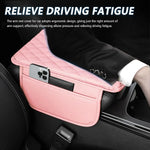 Upgraded Microfiber Leather Car Center Console Armrest Cover Cushion | with 2 Storage Bags | Universal for Most Cars