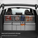 New Large Capacity Car Trunk Bag Mesh Solid Color Backseat Storage Bag Car Interior Storage Bag Auto