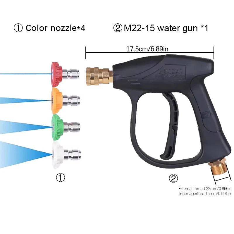 Professional Adjustable 4000psi Car Wash Trigger Gun | 1/4 Quick Connector High-Pressure detail view
