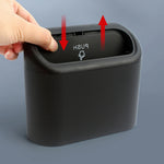 Portable Mini Car Trash Can With Lid Folding Garbage Storage Box detail view