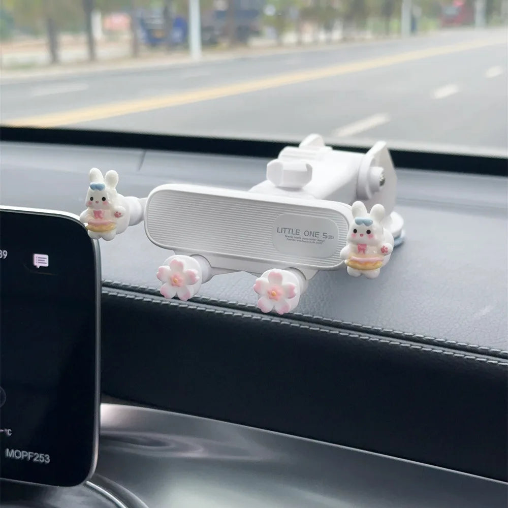 Car Cartoon Phone Holder for Navigation | Creative Air Vent Suction Cup Mount Stand alternate view