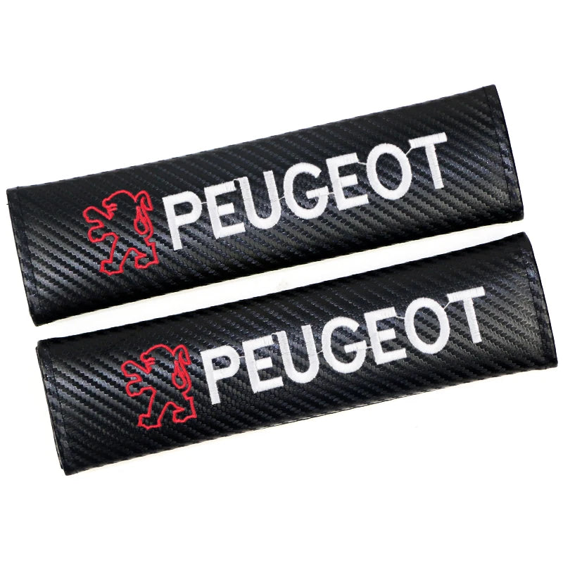 2pcs Carbon fiber Car Seat belt Cover Protective Pad for Peugeot 307 206 207 308 207 alternate view