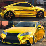 Glossy Gold Chrome Vinyl Wrap Film Car Motorcycle Sticker Waterproof Bubble Free Self- close-up view