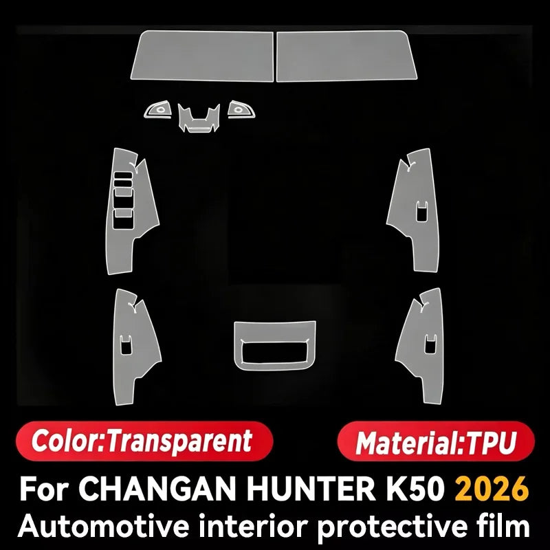 TPU For CHANGAN HUNTER PHEV 2025 Transparent Protective Film Car Interior Central C additional angle