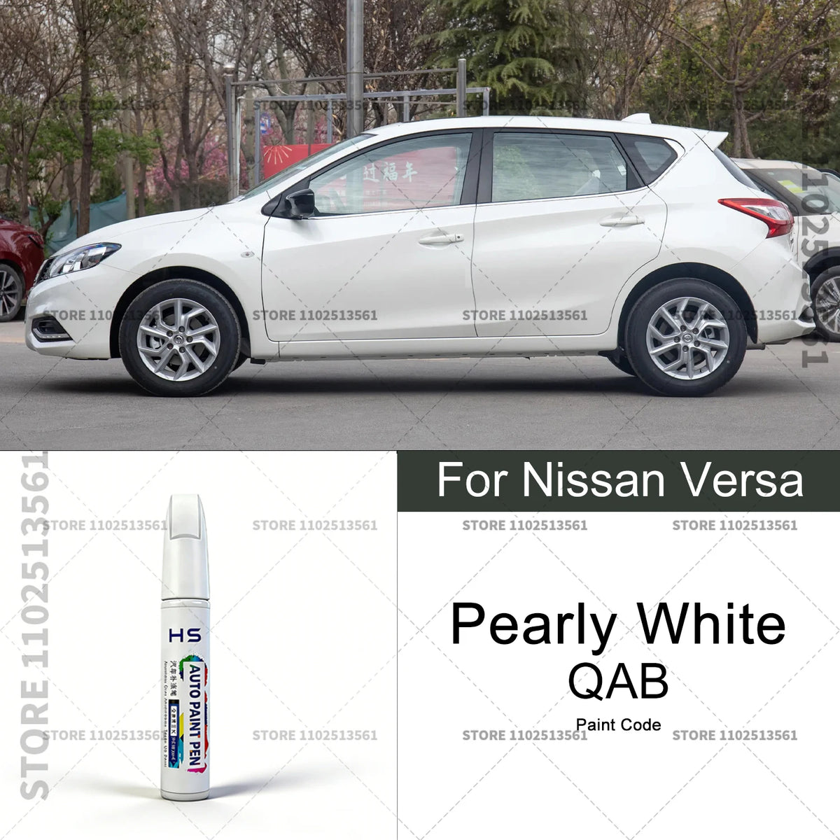 For Nissan Versa Bluish Black B20 Gold CAA Gray Ivory White Car Paint Repair Pen Touch U detail view