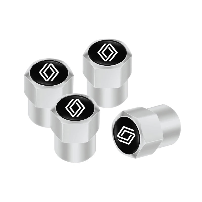 4Pcs Aluminum Alloy Tire Valve Stem Caps for Renault Models | Dust-Proof Car Tire Access detail view