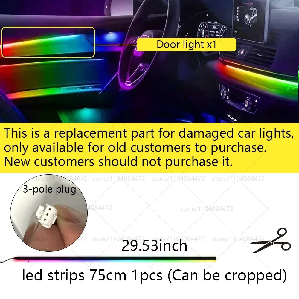 Chrysler Pacifica RT/T RGB Interior Ambient Light Kit – Bluetooth App Control, Musi additional angle