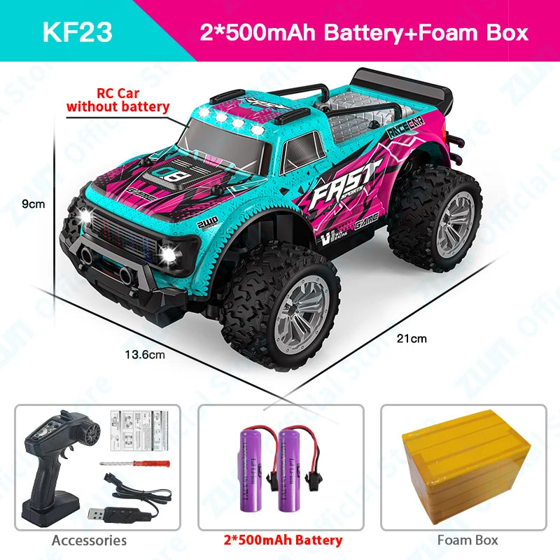 ZWN 1:16/1:20 2.4G Model RC Car With LED Light 2WD Off-road Remote Control Climbing V alternate view