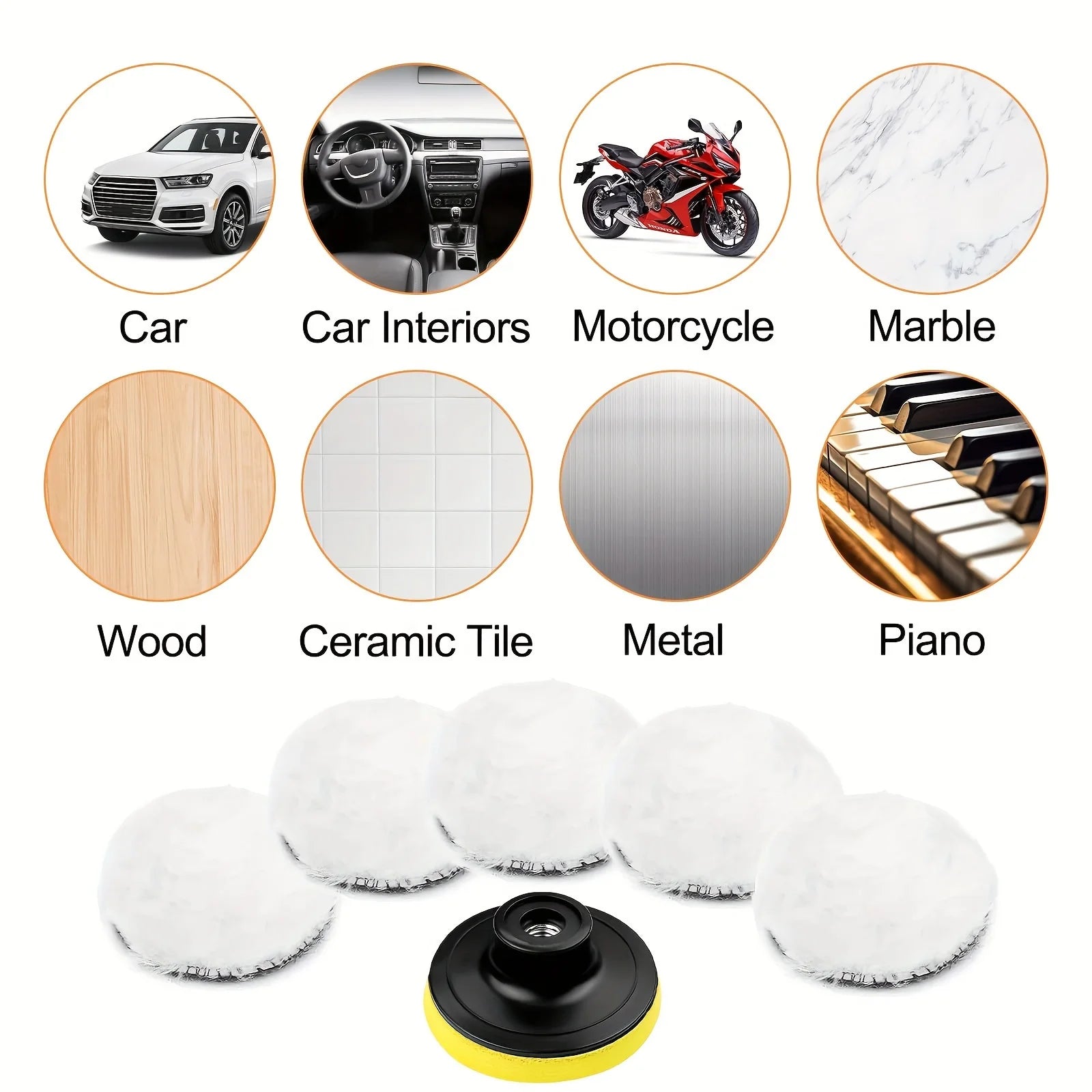 Car Wool Polishing Disc | 75mm Car Paint Care Polisher Pad for Auto Detailing lifestyle view