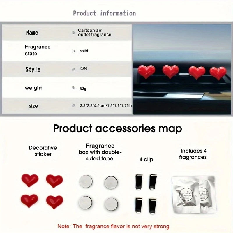 Red Heart Car Air Outlet Decorative Clip | Car Perfume and Air Freshener lifestyle view