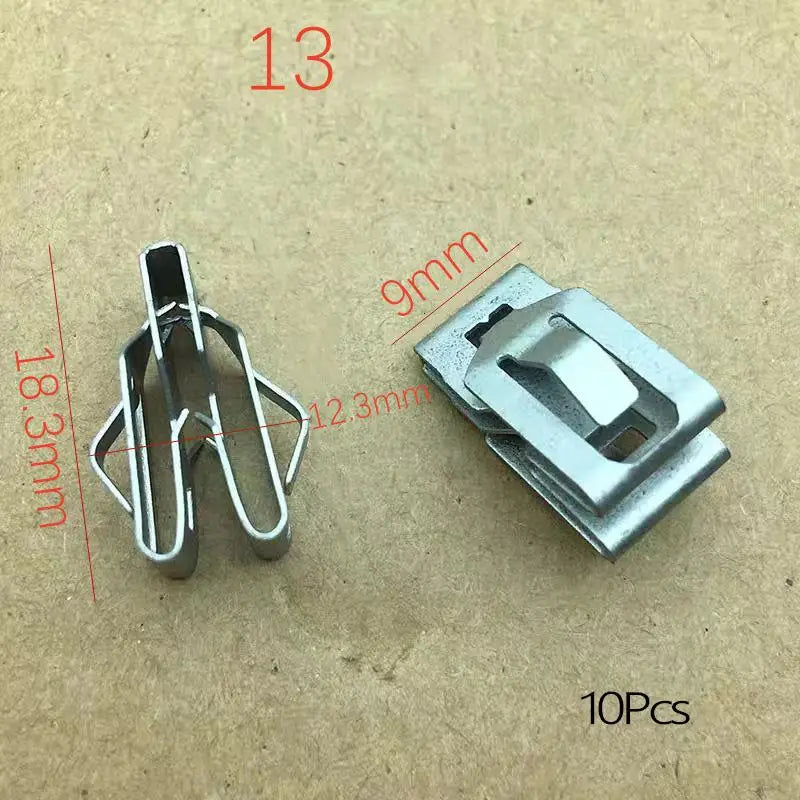10 Pcs Universal Auto Front Console Dash Dashboard Retainer Rivet Fastener U Type Clip close-up view
