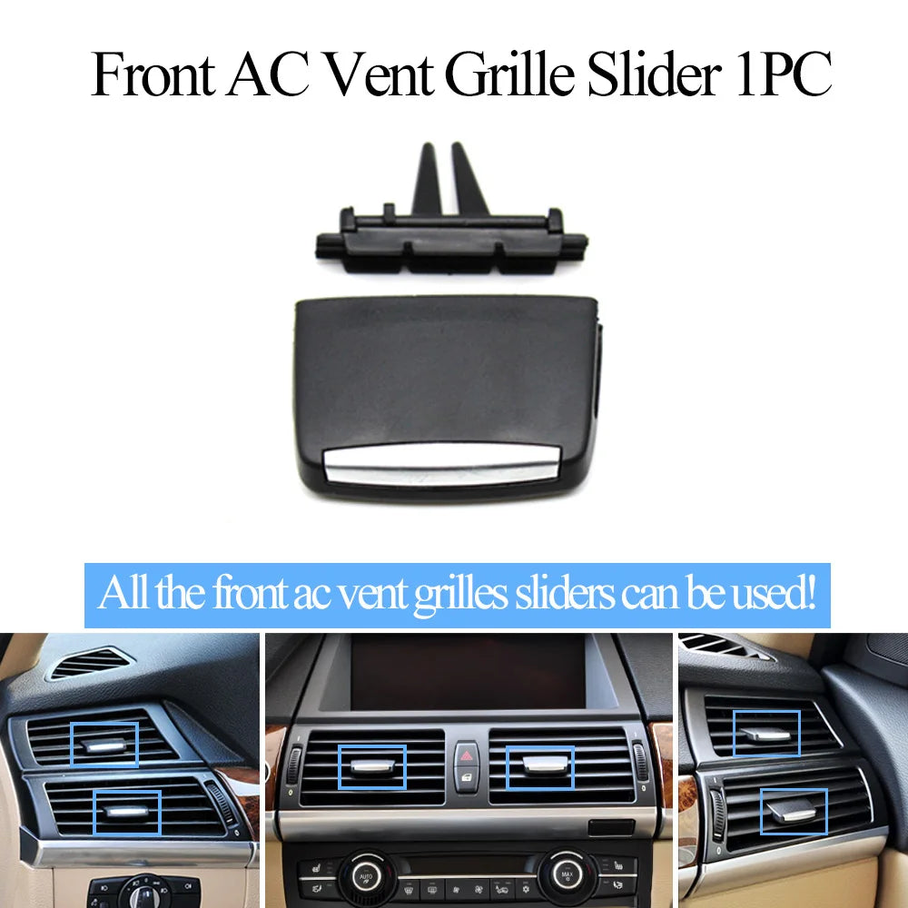 Car Interior Front Rear Center Fresh Air Conditioner AC Vent Grille Slider Tab Clip Repair Kit For BMW X5 E70 X6 E71 E72