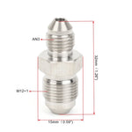 Stainless Steel Double Headed Thread Brake Fittings Adapter | AN3 Male to M10x1 / M12x close-up view