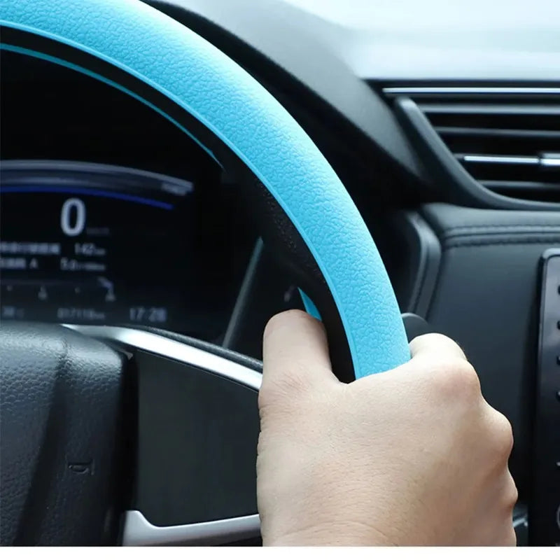 Non-Slip Silicone Steering Wheel Cover 38cm lifestyle view