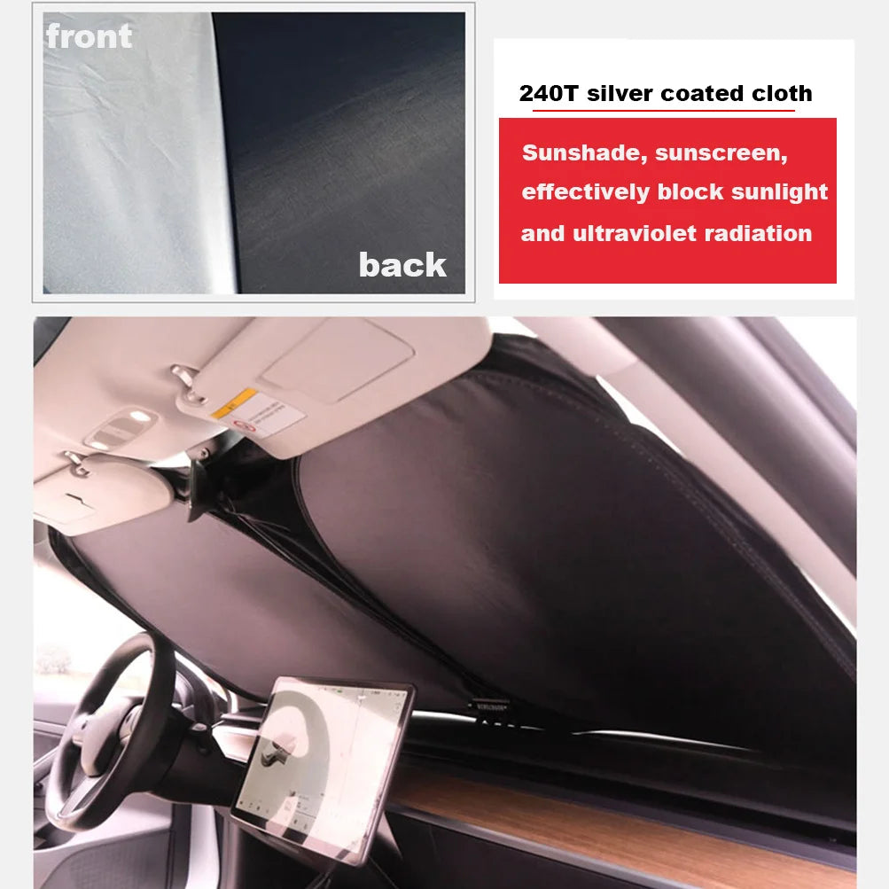 For Tesla Model 3 Y X S Car Windshield Sun Shade | UV Ray Protection Parasol alternate view
