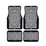 Red Bohemian Paisley Print Car Floor Mats 4Pcs Universal Anti-Slip Auto Carpet Interior detail view