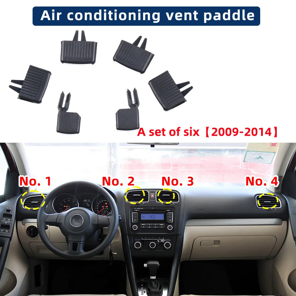 LHD RHD Car Front Rear Left Right Mid Air Conditioner AC Vent Grille Outlet Tab Clip Repair Kit for VW Golf 6 MK6 2009-2014