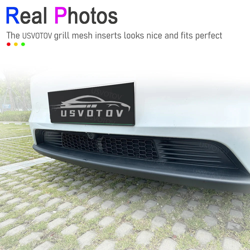 For Tesla Model Y Juniper YL 2025 2026 Front Bumper Grill Mesh | Anti-Insect Air In additional angle