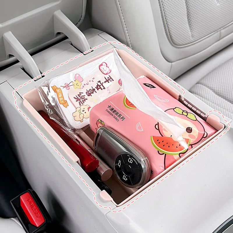 Center Console Armrest Storage Box for Geely Xingyuan 2026 Drop-in Organizer Tray with Non-Slip Mat Car Interior Accessories