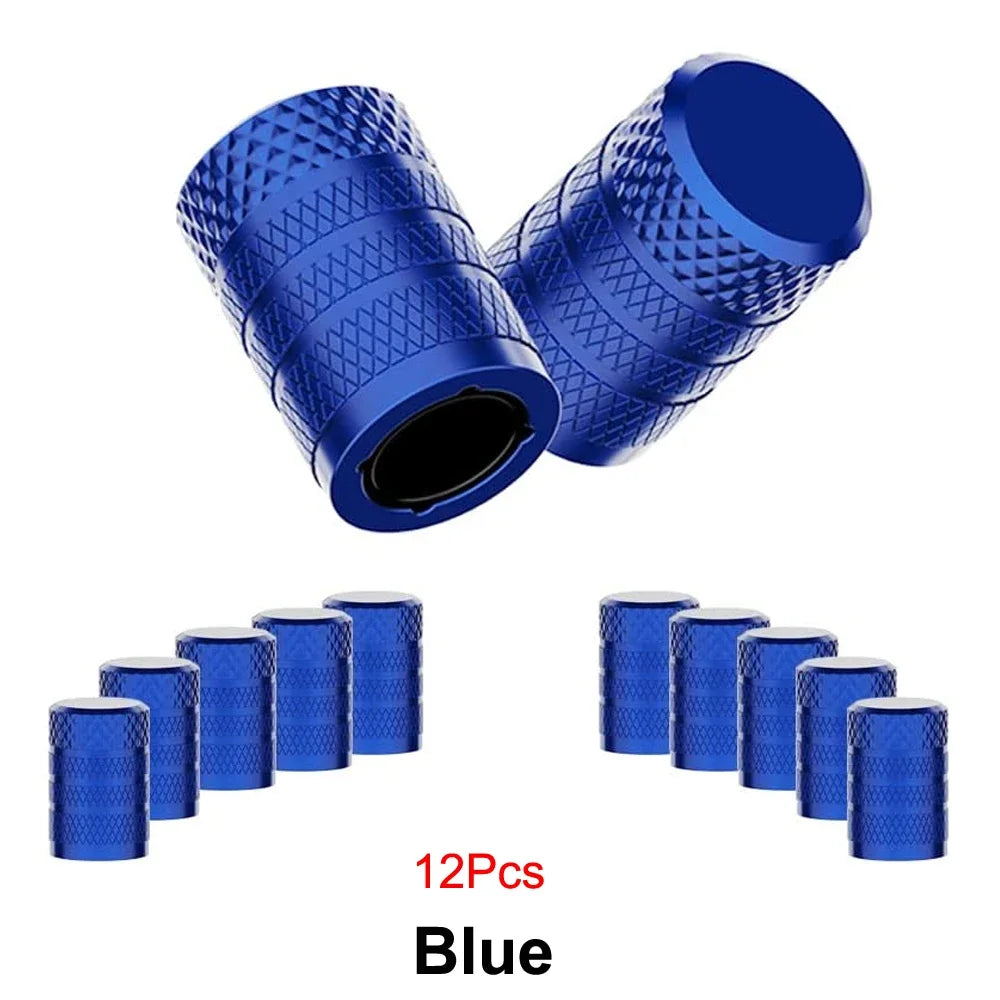Aluminum Tire Valve Caps 4/8/12 Pack | Corrosion Resistant Universal Stem Covers for alternate view