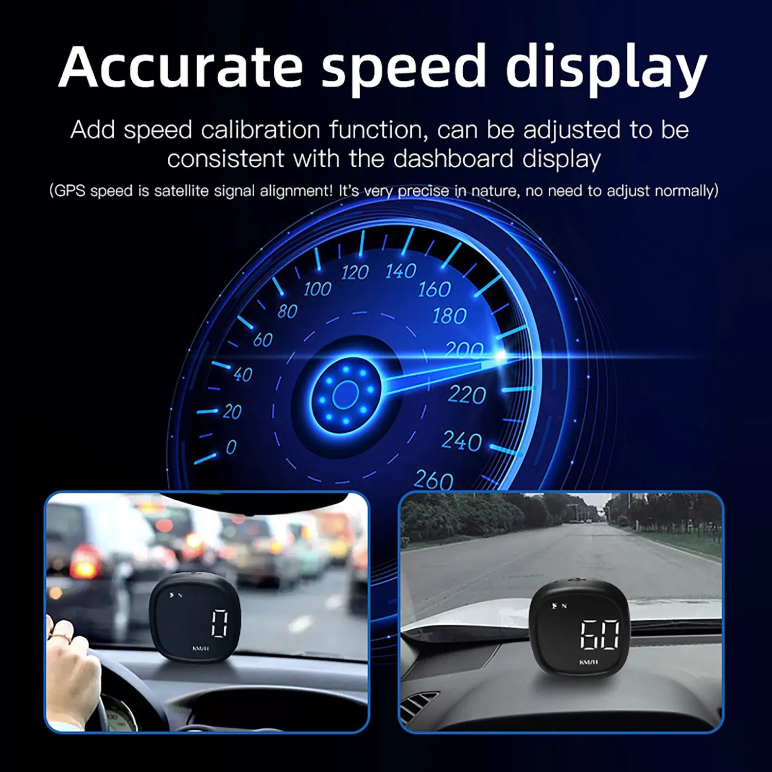 Vehicle Universal GPS Speedometer, Car Beidou Universal Odometer, HUD, Clock, Overspeed Alarm, Compass, High-Precision Instrumen