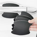 4 Pieces of Car Door Handle Protective Film, Carbon Fiber Stickers, Scratch Resistant close-up view