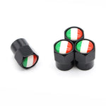 DSYCAR 4 Pieces Italy Flag Car Tire Valve Caps | Aluminium Alloy Airtight Stem Covers detail view
