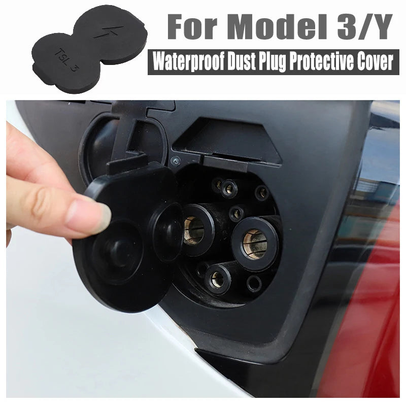 Car Charging Port Protection for Tesla Model 3/Y | Waterproof Dust Plug Cover