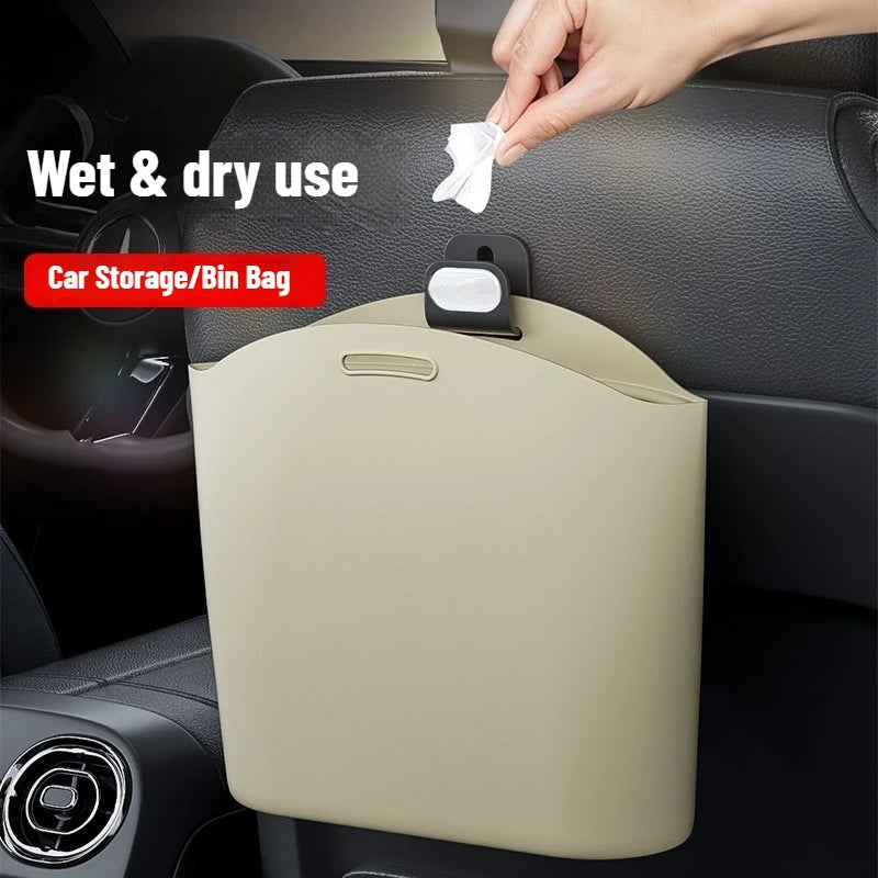 Silicone Car Trash Can Foldable Hanging Car Organizer detail view