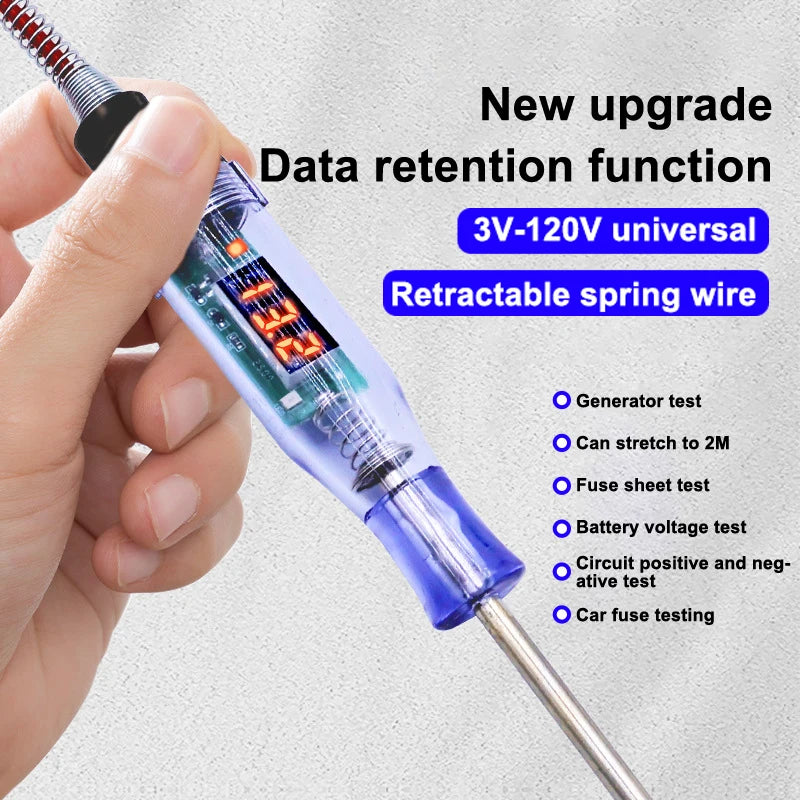 Car Tester Pen 5V-120V DC Voltage Circuit Test | Digital Display Diagnostic Tool