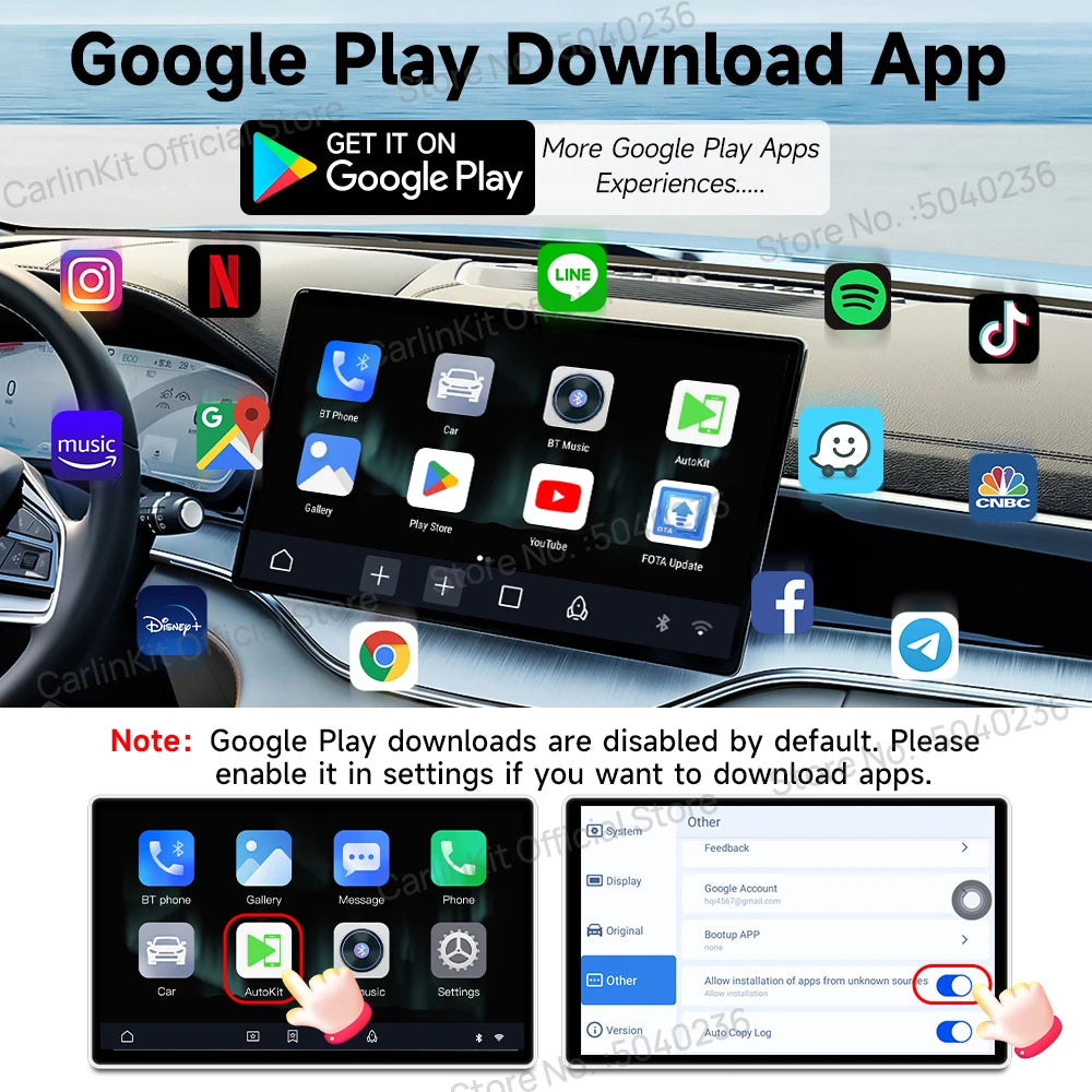 CarlinKit Android TV Box CarPlay Ai Box | Wireless CarPlay & Android Auto Adapter with close-up view