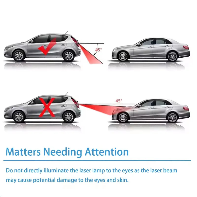 Car Auto LED Laser Fog Light Vehicle Anti-Collision Taillight Brake Warning Lamp Cool Anti-Collision Car End Rear Tail Fog