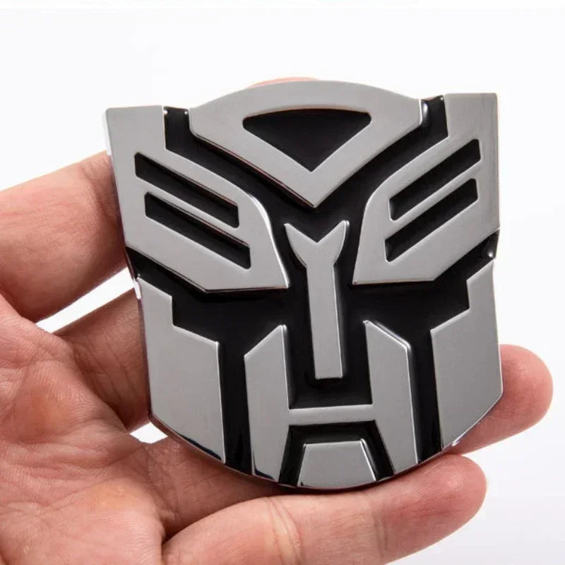 Transformers 3D Car Stickers Autobots Decepticons Logo Badge lifestyle view
