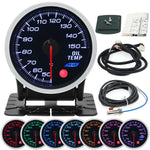 52mm 8 Color Car Gauge Kit | Oil Pressure PSI Water Temp Oil Temp EGT Boost Tachometer close-up view