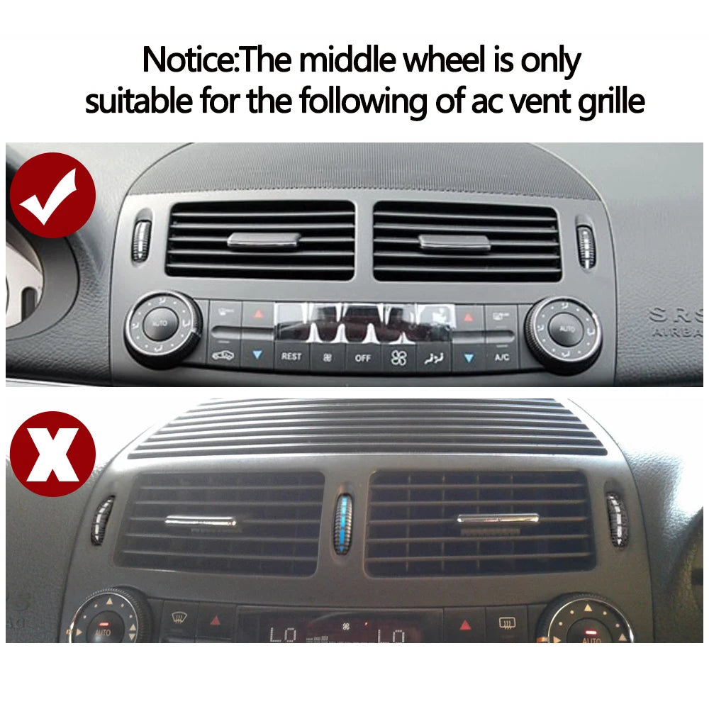 2PCS Set Car Front Rear Air Conditioning AC Vent Rolling Wheel For Mercedes BENZ E Class W211 E220 E280 E320 E350 E55