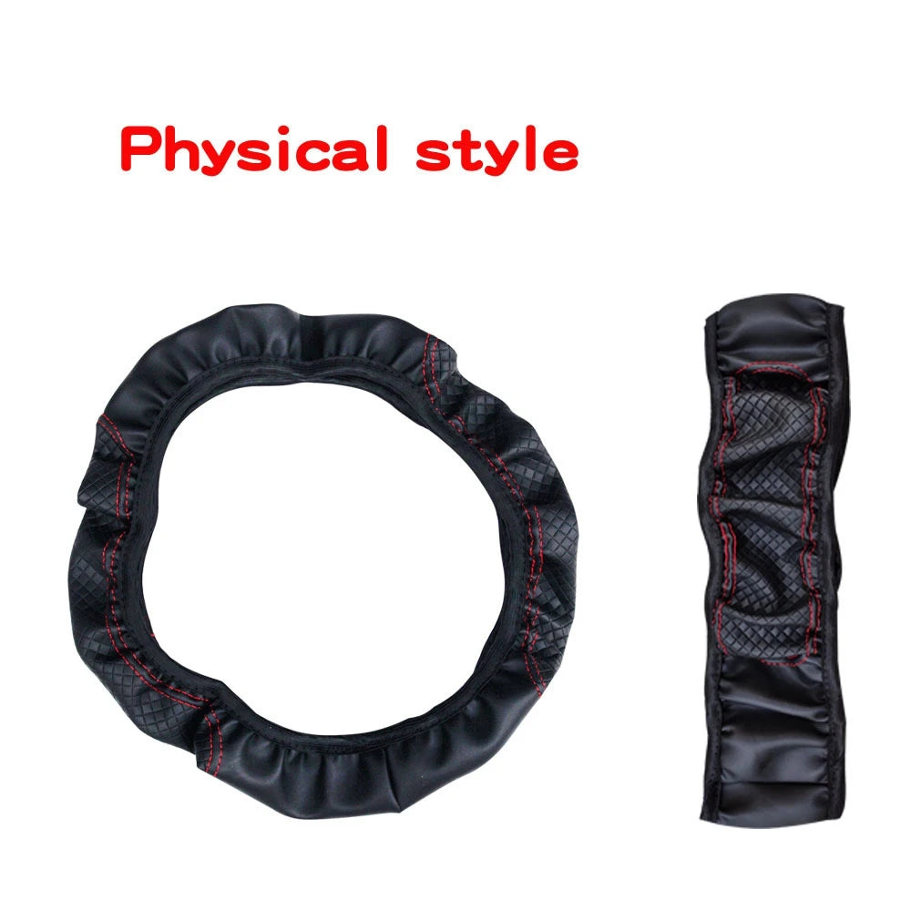 Universal Car Steering Wheel Cover Breathable Anti Slip PU Leather Steering Covers Su lifestyle view