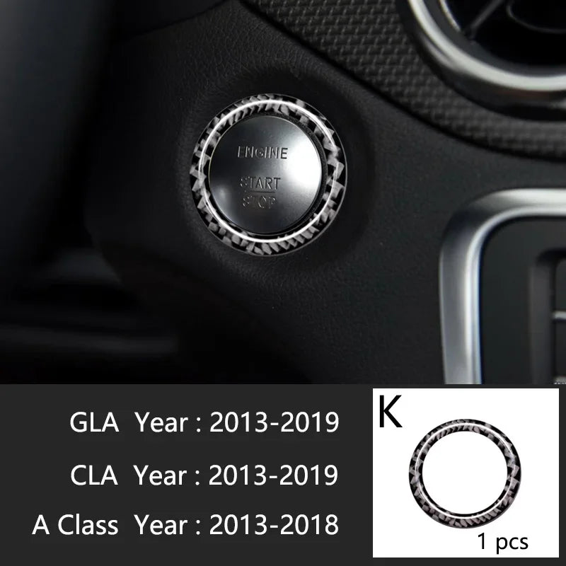 Car Styling Carbon fiber interior button panel Decoration Cover Trim Sticker frame Fo lifestyle view
