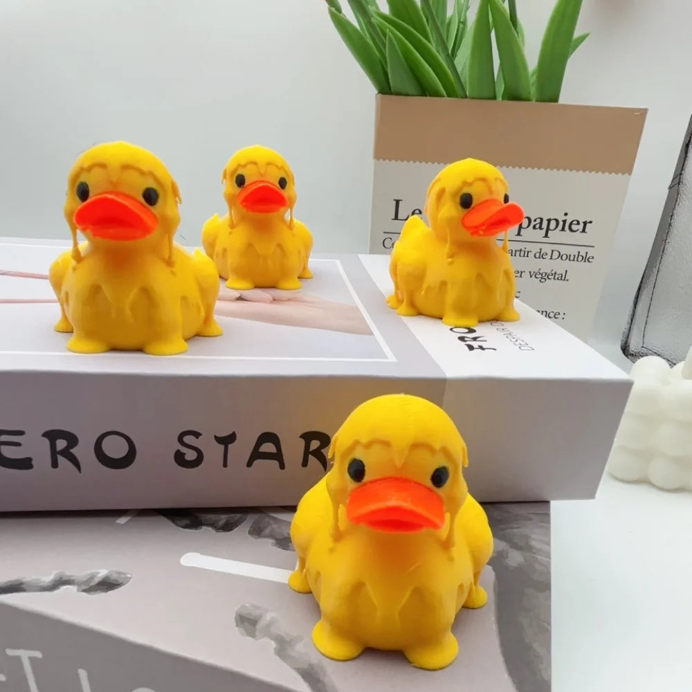 3D Printing Fun Melted Duck Ornaments, Humorous Small Items, Used for Home Decorations, Garden and C