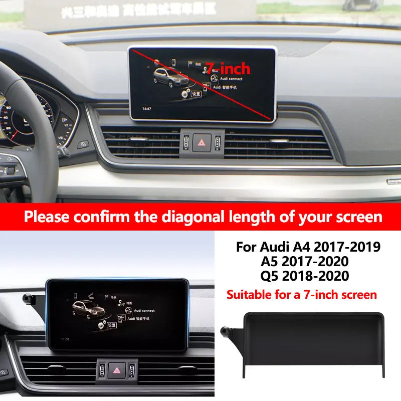 Car Mobile Phone Holder For Audi A4 B9 A5 Q5 Special Bracket Of Screen GPS Stable Phone Holder Suitable All Smartphone holder