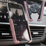Car Phone Holder for Car Air Vent Diamond Crystal Clip Mount Mobile Phone Stand Bracket Interior Acc