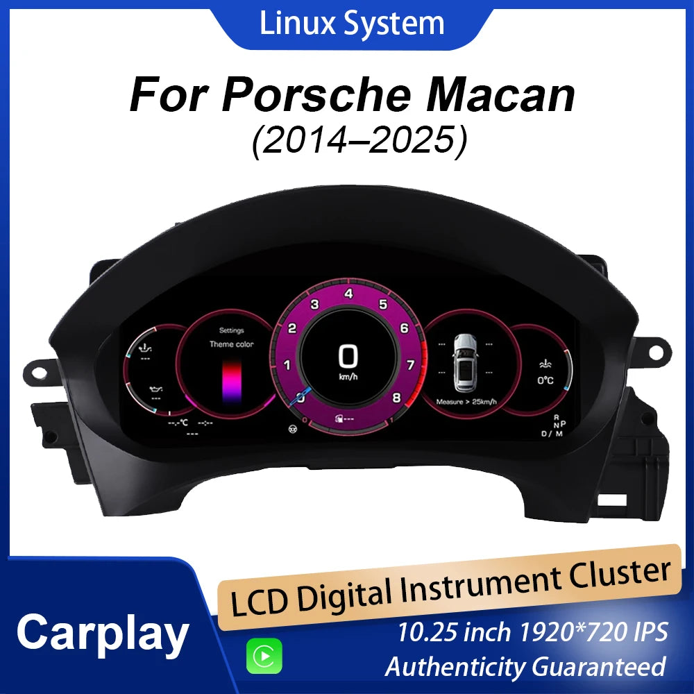 Digital Instrument Cluster for Porsche Macan 2014-2025 | 12.3” HD Screen Speedometer Upgrade