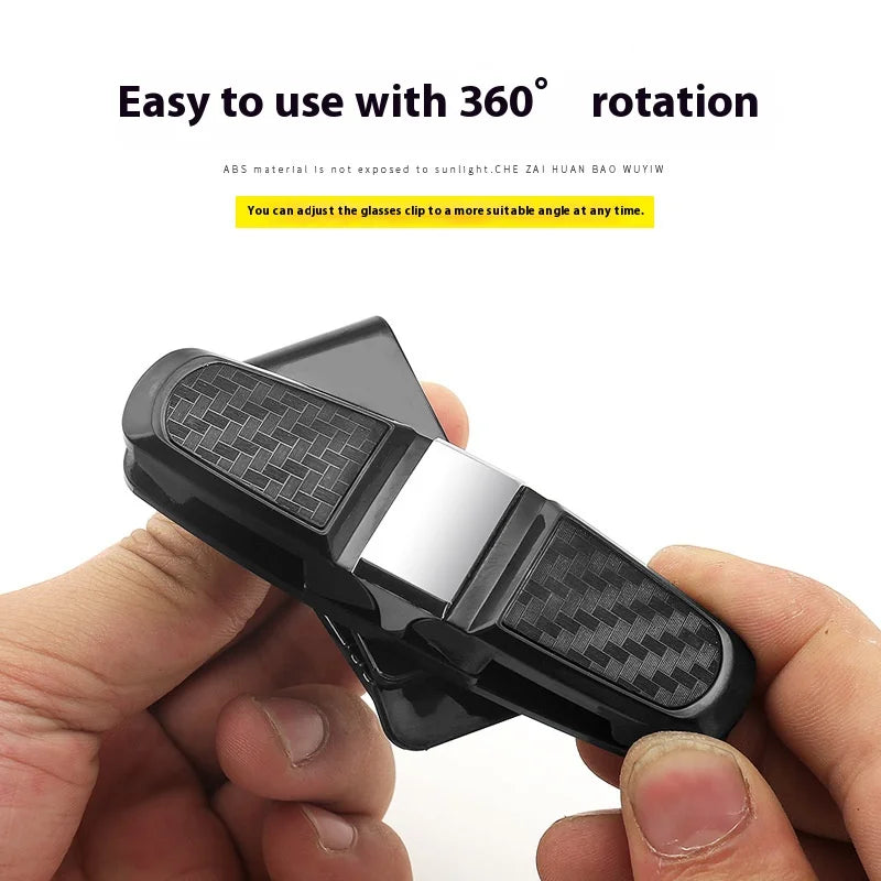 80-degree Rotating Multi-functional Car Eyeglass Storage Clip Bidirectional Automobile Eyeglass Clip