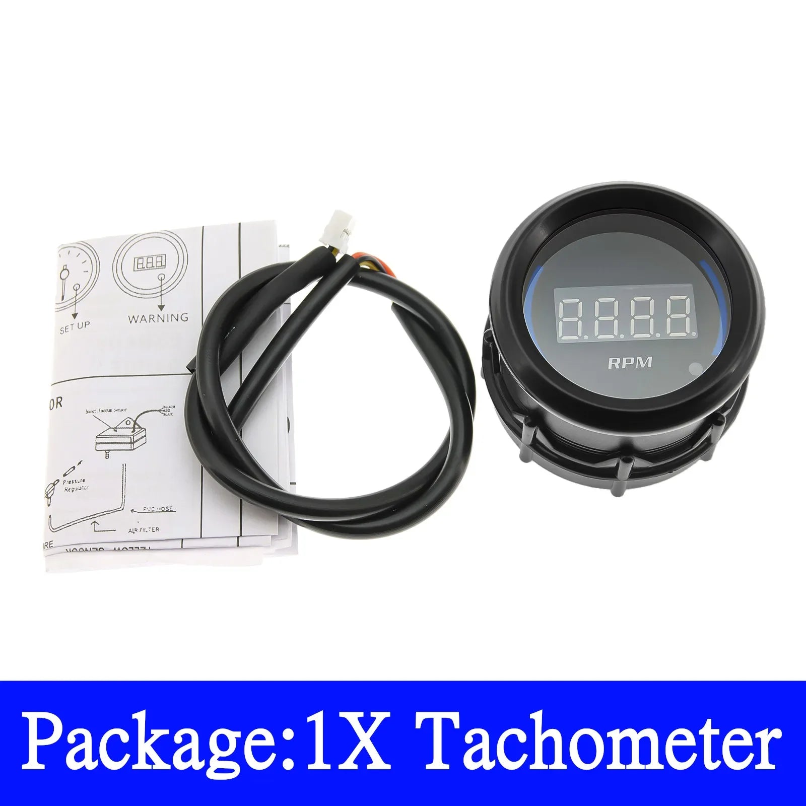 52mm Car Gauge Set | Digital Turbo Boost Water Temp Oil Pressure Voltmeter close-up view